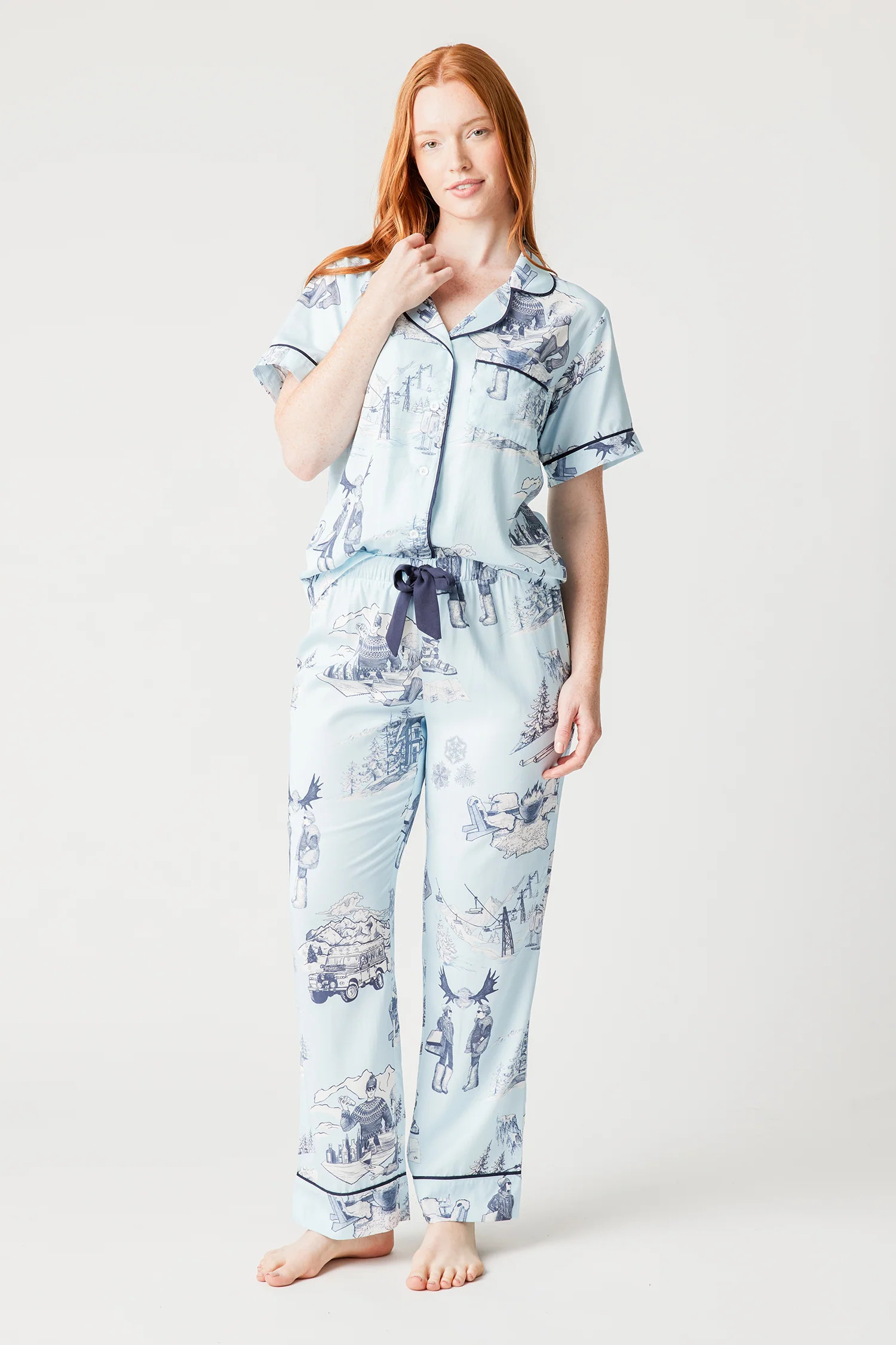 Après Ski Toile Pajama Pants Set | Katie Kime Inc