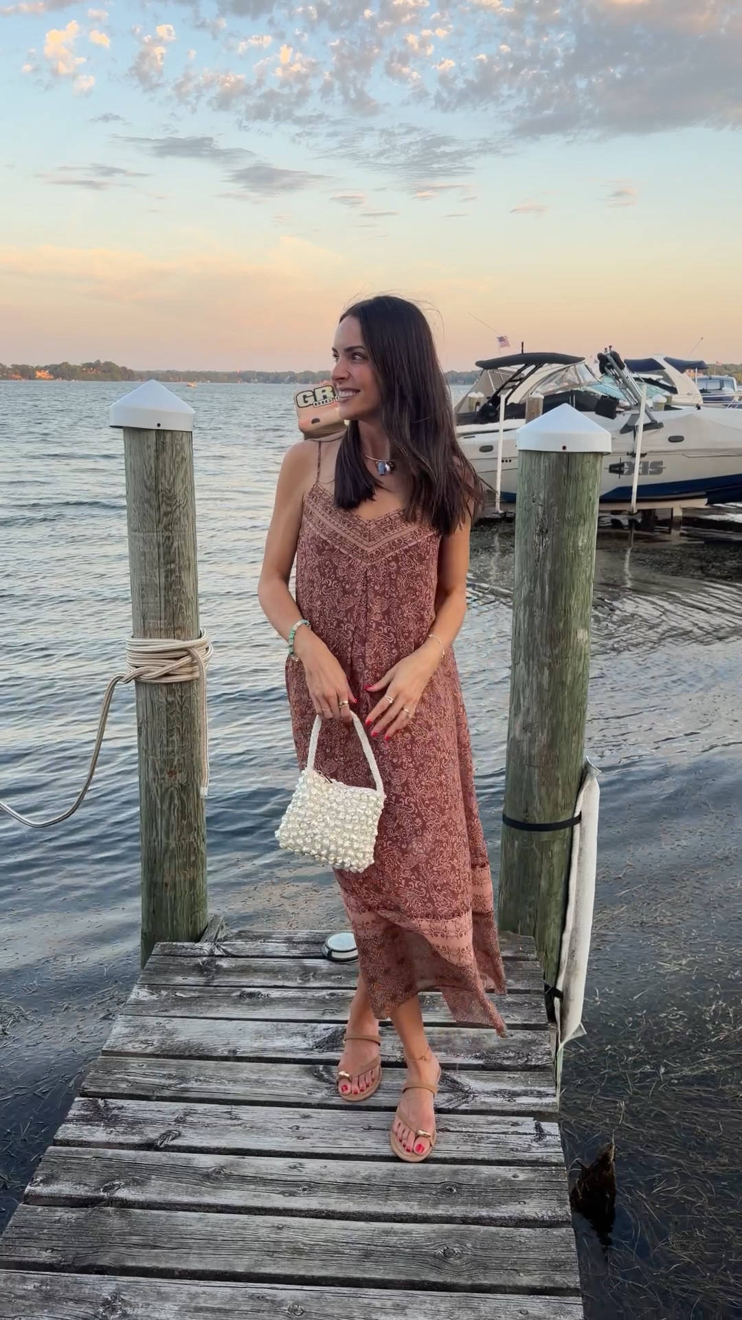 Wearing an XS in this gorgeous summer midi dress! Size down if between. Perfect for warm weather and bloated days, she’s flowy 😌♥️ 

Kitten heels are true to size but be careful walking on docks or cobblestone 😜

#LTKootd #LTKdayinmylife #LTKSeasonal