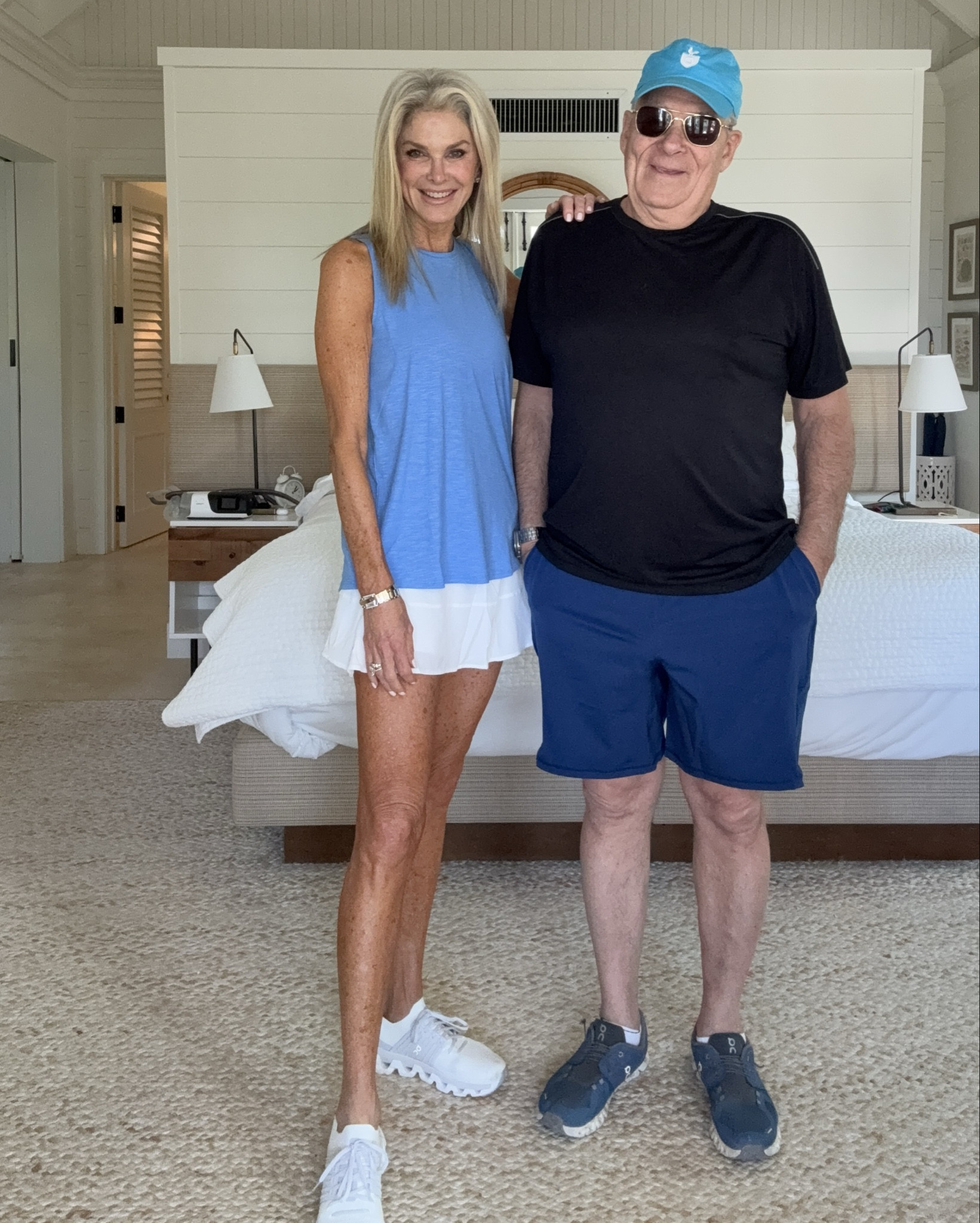 Tasc Performance
Tennis skirt & top - S
Sports Bra - M
Men’s shorts & top - XL 