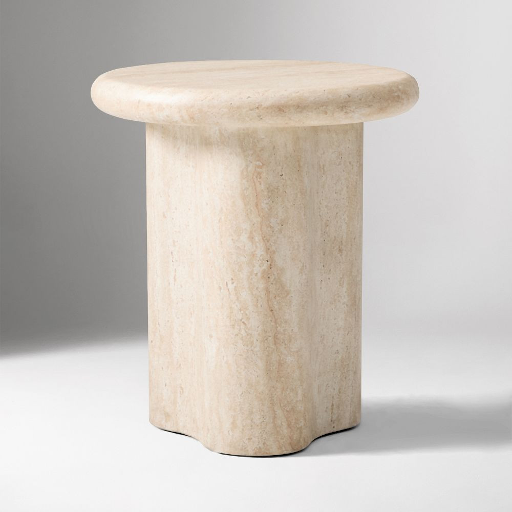 Menorca Faux Travertine Outdoor Side Table (18") | West Elm (US)