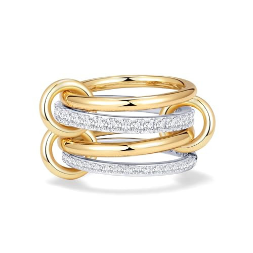 Dreamy Bubble Elegant Pave Stackable Rings for Women - Non Tarnish Rings Set, Perfect for Everyday Wear, Fashion Jewelry with Sparkling Finish, Durable and Versatile, Ideal Gift for Her | Amazon (US)
