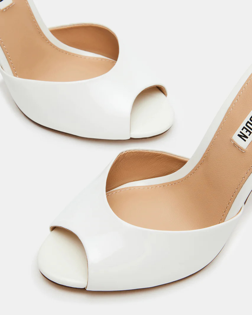 PRIYA White Patent Mule | Women's Heels | Steve Madden (US)