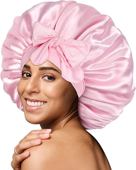 BONNET QUEEN Silk Bonnet for Sleeping Women Big Satin Bonnet Night Sleep Cap Wrap for Curly Hai r... | Amazon (US)