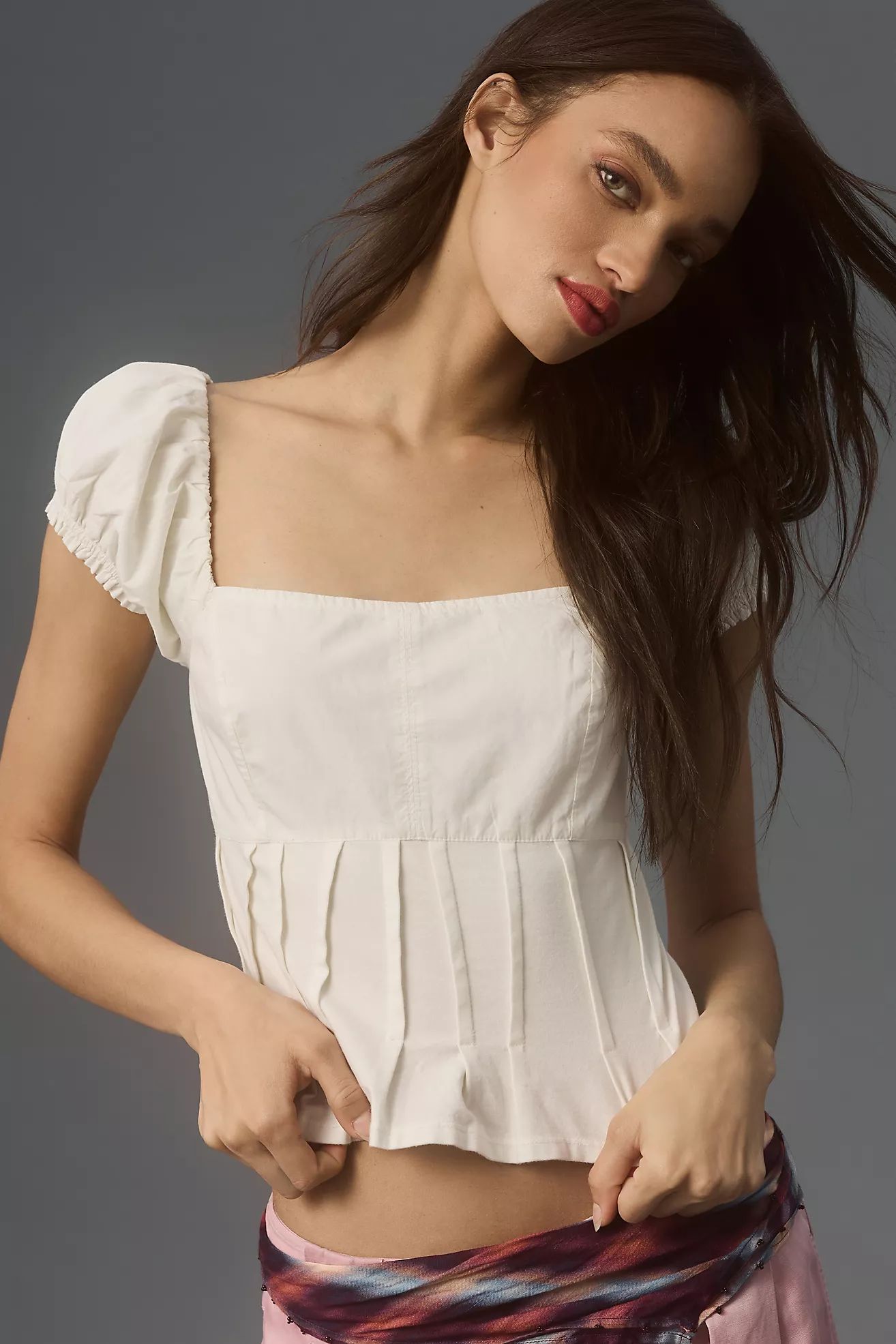 By Anthropologie Puffed Cap-Sleeve Corset Top | Anthropologie (US)