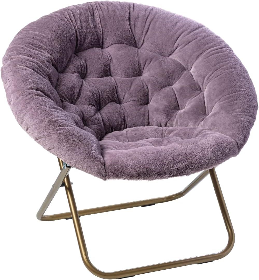 Milliard Cozy Chair/Faux Fur Saucer Chair for Bedroom/X-Large (Purple) | Amazon (US)