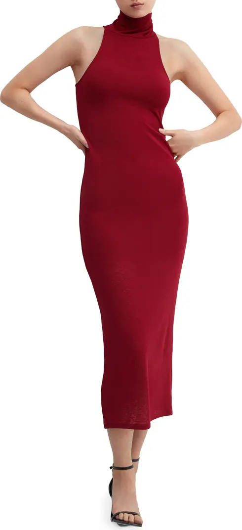 MANGO Turtleneck Sleeveless Midi Dress | Nordstrom | Nordstrom