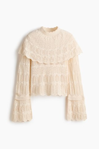 H & M - Lace-Look Cape Top - White | H&M (US + CA)