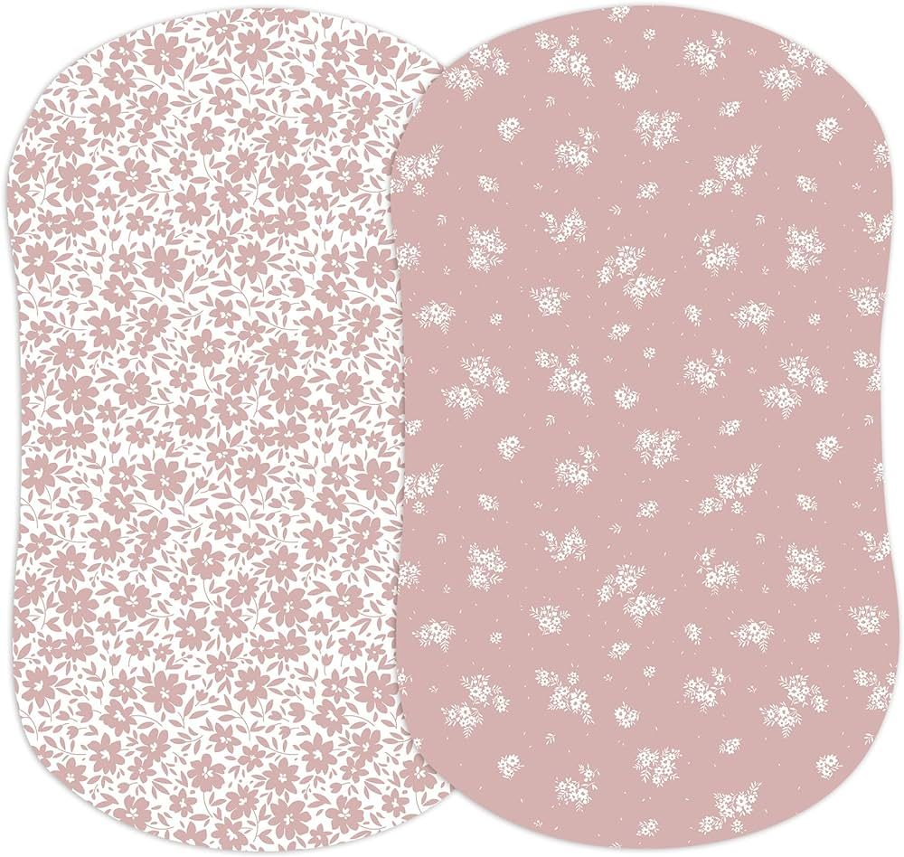 Sorrel + Fern 2-Pack Fitted Bassinet Sheets (Antique Rose) - Buttery Soft Cotton Blend for Standa... | Amazon (US)