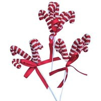 3 Knit Candy Cane Holiday Pick Christmas Decorating Or Fabric Wreath Tree Centerpiece | Etsy (US)