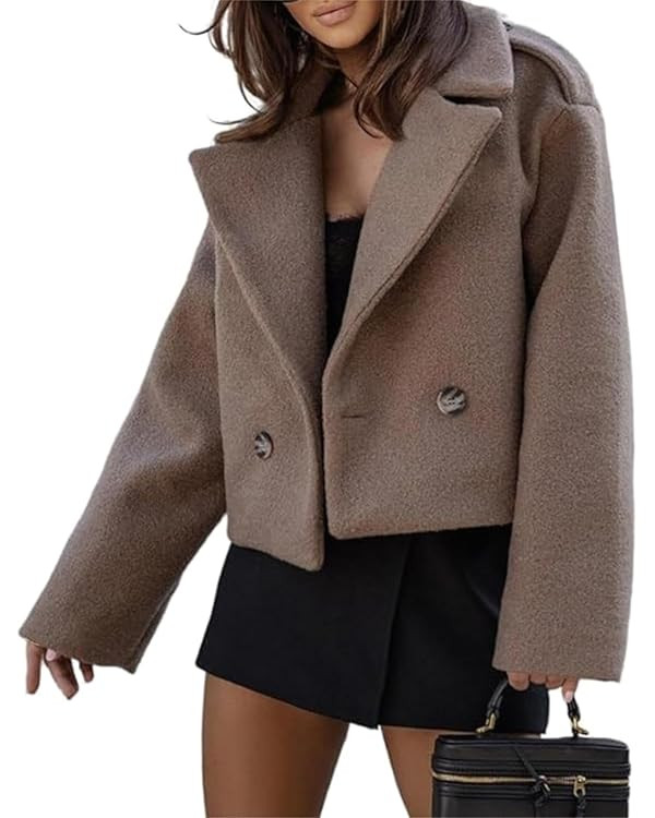 ECDAHICC Wool Blend Trench Coat Pea Coat Blazer Jackets | Amazon (US)