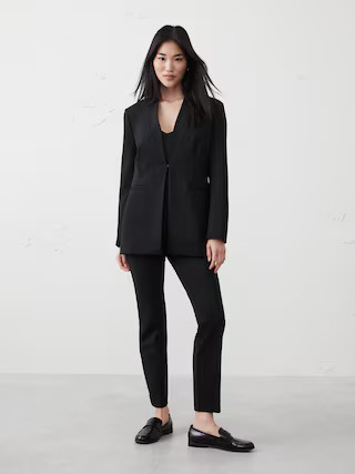 Ponte Collarless Blazer | Banana Republic Factory