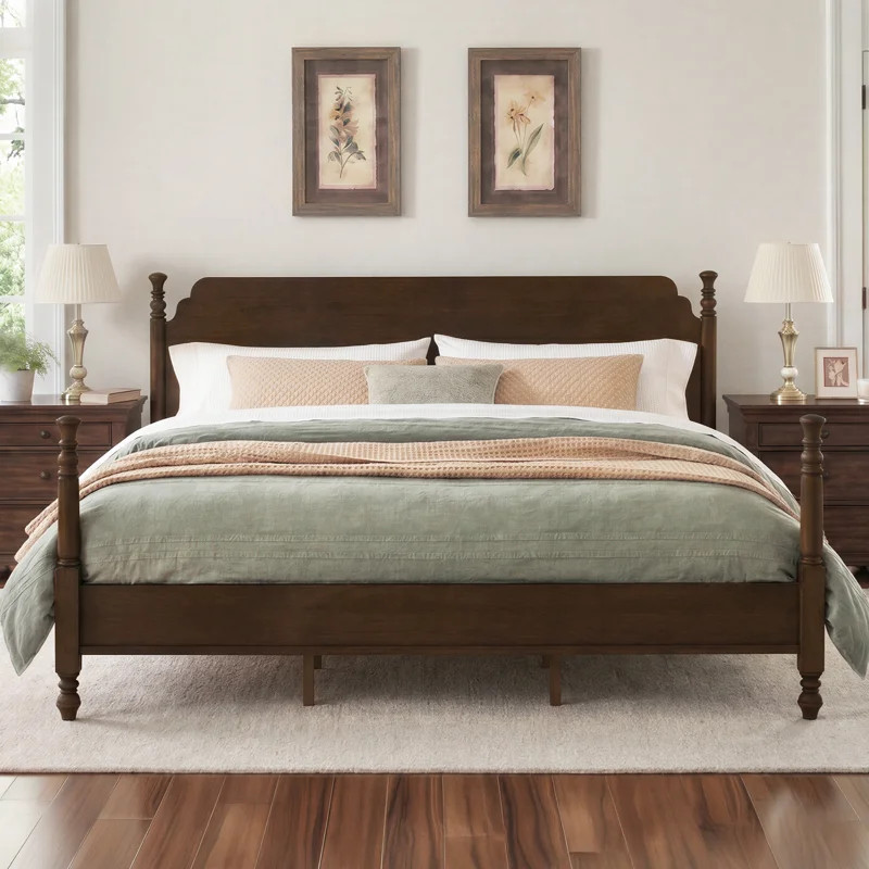 Cleo Solid Wood Bed Frame With Spindle Design | Wayfair North America