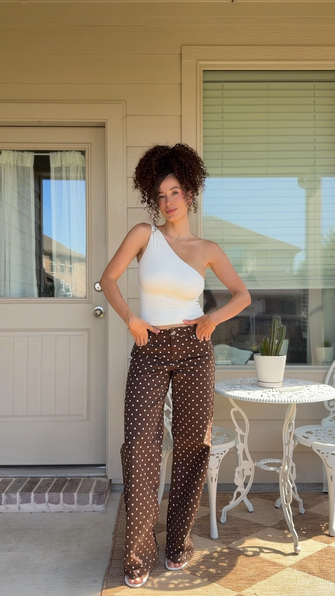 Polka dot summer! Wearing the tall inseam size 2 🙏