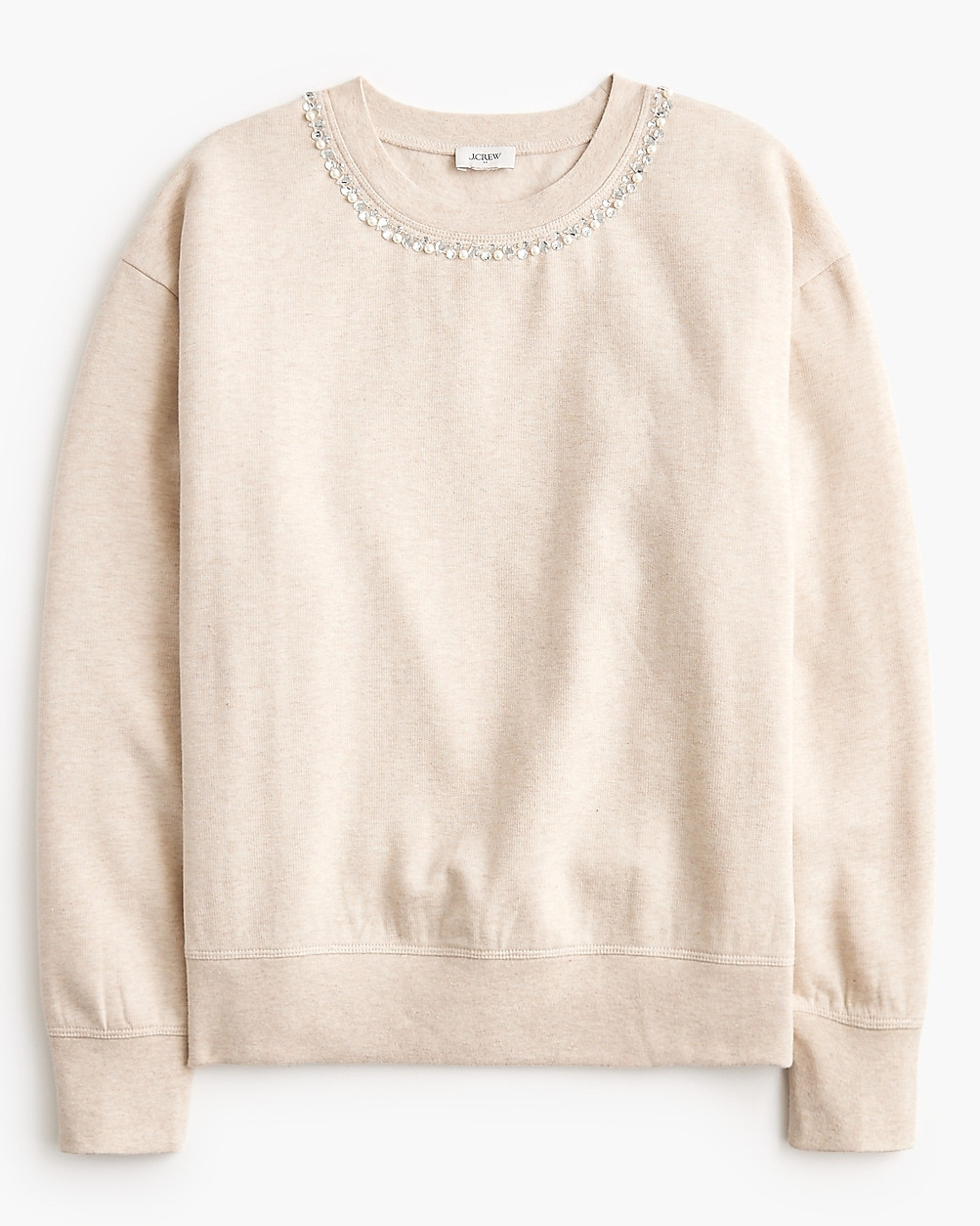 Embellished-neckline sweatshirt | J.Crew Factory