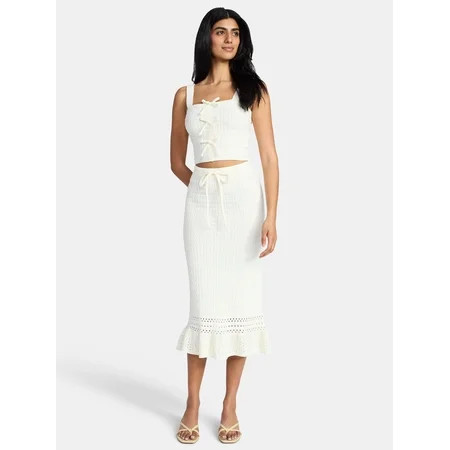 Madden NYC Women s Crochet Tank Top and Skirt Set 2-Piece Sizes XXS-XXL | Walmart (US)