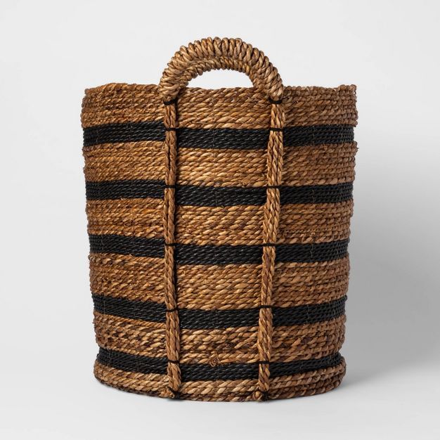 Tall Woven Striped Basket Black/Natural - Threshold™ | Target