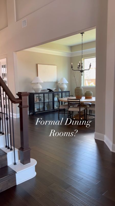 A view into my formal dining room. I’ve linked everything here. The dining table and pottery barn dining chairs, with the back sideboard, and rustic vessels, white lamps and abstract art. Check it out! Beigewhitegray 

#LTKSeasonal #LTKstyletip #LTKhome