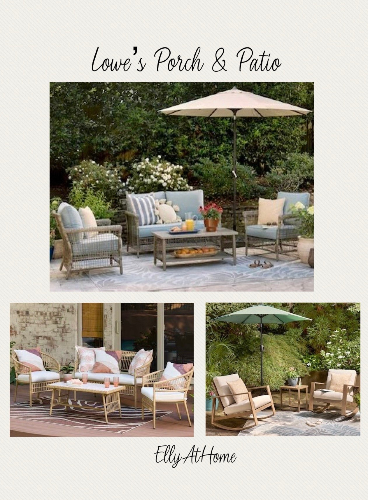 Outdoor porch and patio conversation sets at Lowe’s Home Improvement! Shop early! @Lowe's 

#LTKHome #LTKSeasonal