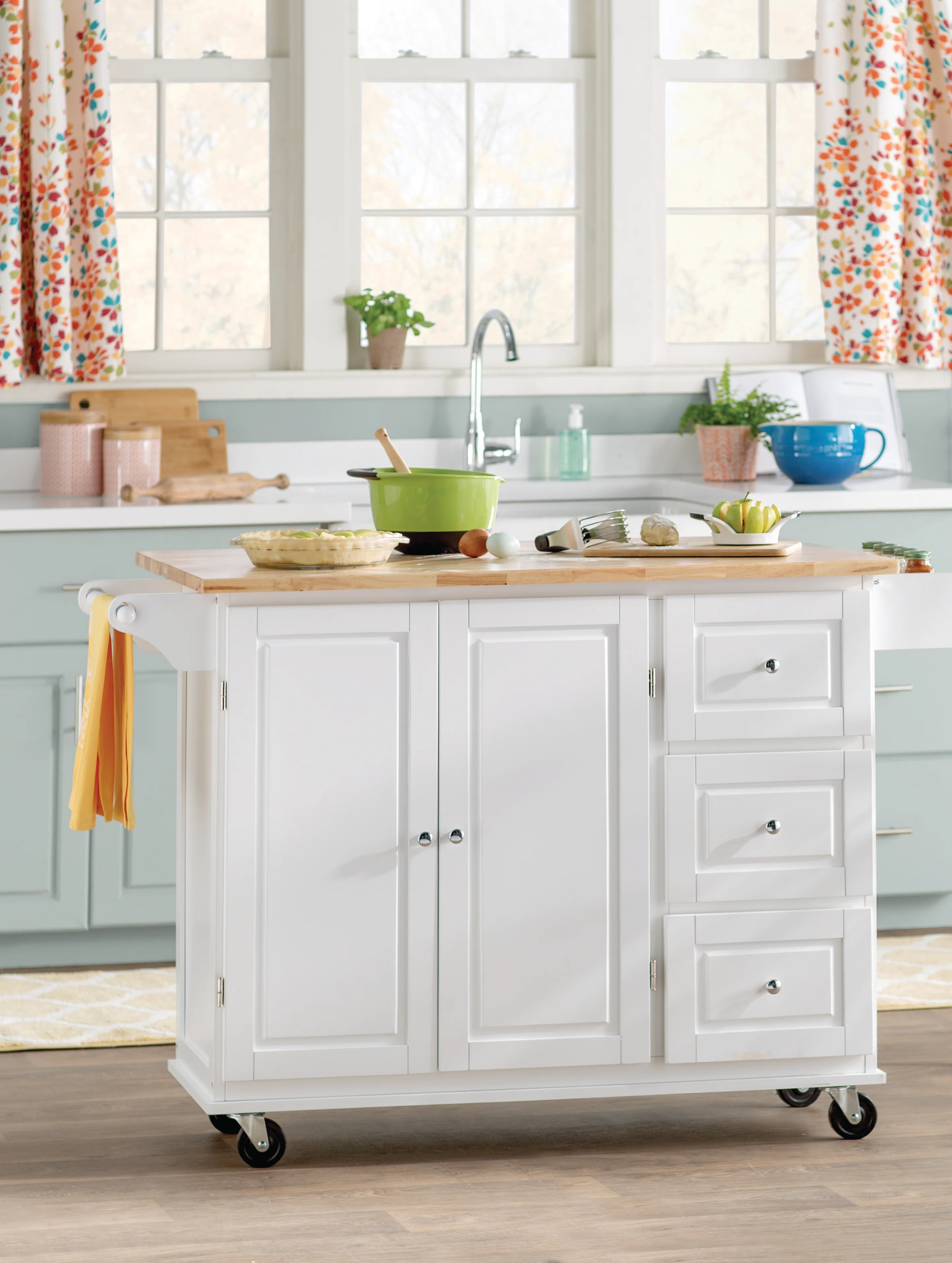 Hardiman 53.75" Kitchen Island with  Locking Wheels | Wayfair North America