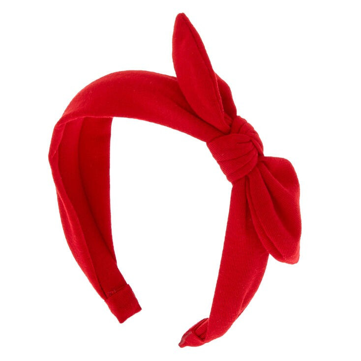 Knotted Bow Headband - Red | Claire's (US)