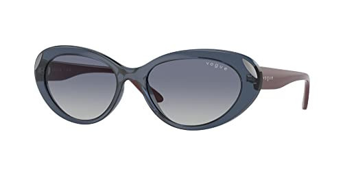 Vogue Eyewear Women's VO5456S Oval Sunglasses, Transparent Dark Blue/Gradient Blue, 55 mm | Amazon (US)