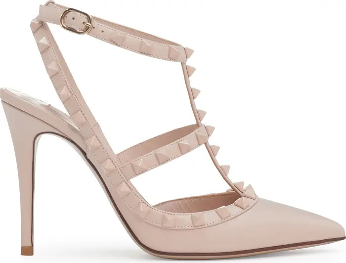 Rockstud T-Strap Pointed Toe Pump (Women) | Nordstrom