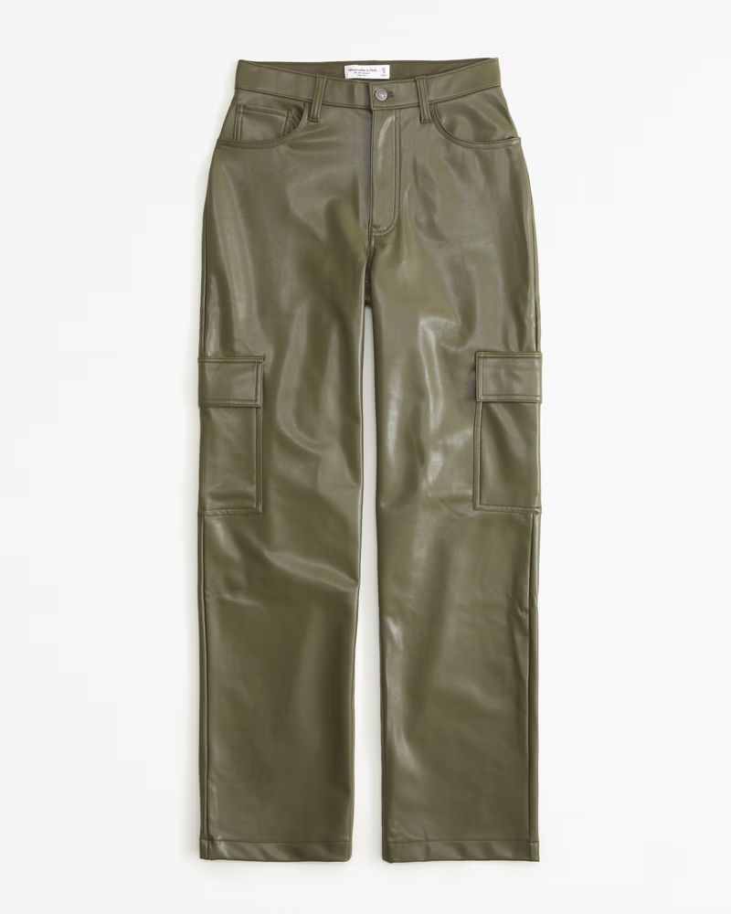 Women's Curve Love Vegan Leather Cargo 90s Relaxed Pant | Women's New Arrivals | Abercrombie.com | Abercrombie & Fitch (US)