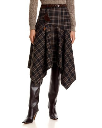 Belted Plaid Asymmetrical Skirt - Exclusive | Bloomingdale's (US)