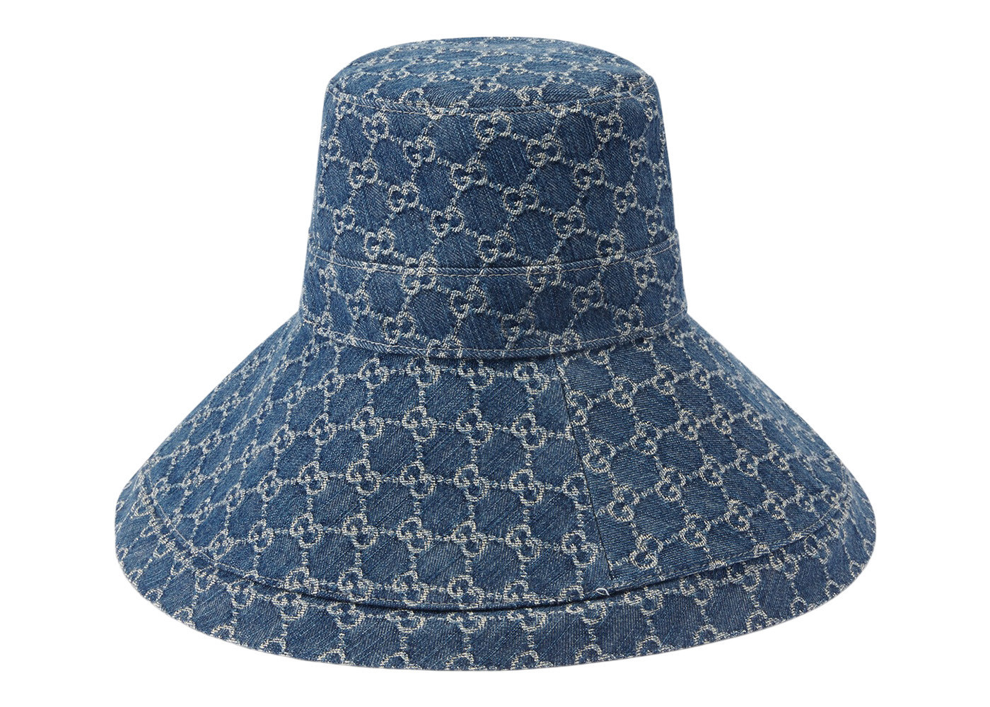 Women's Gucci GG Canvas Wide Brim Hat in Blue/Ivory | StockX