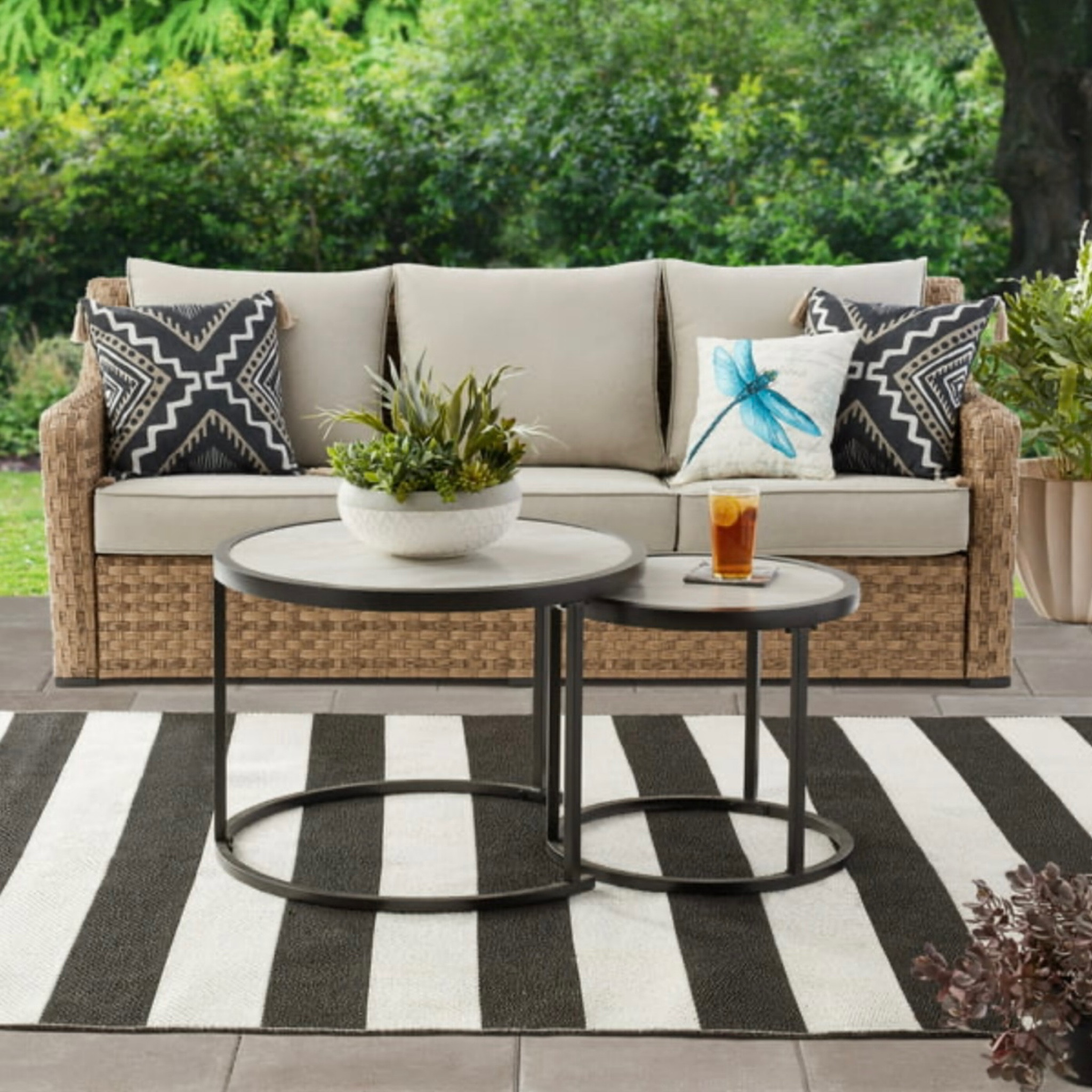 Sale! This will sell out! Comes with 2 nesting tables. 
Weatherproof, rust resistant, neutral, wicker, oversized, classic, patio, outdoor

#LTKSeasonal #LTKhome #LTKsalealert