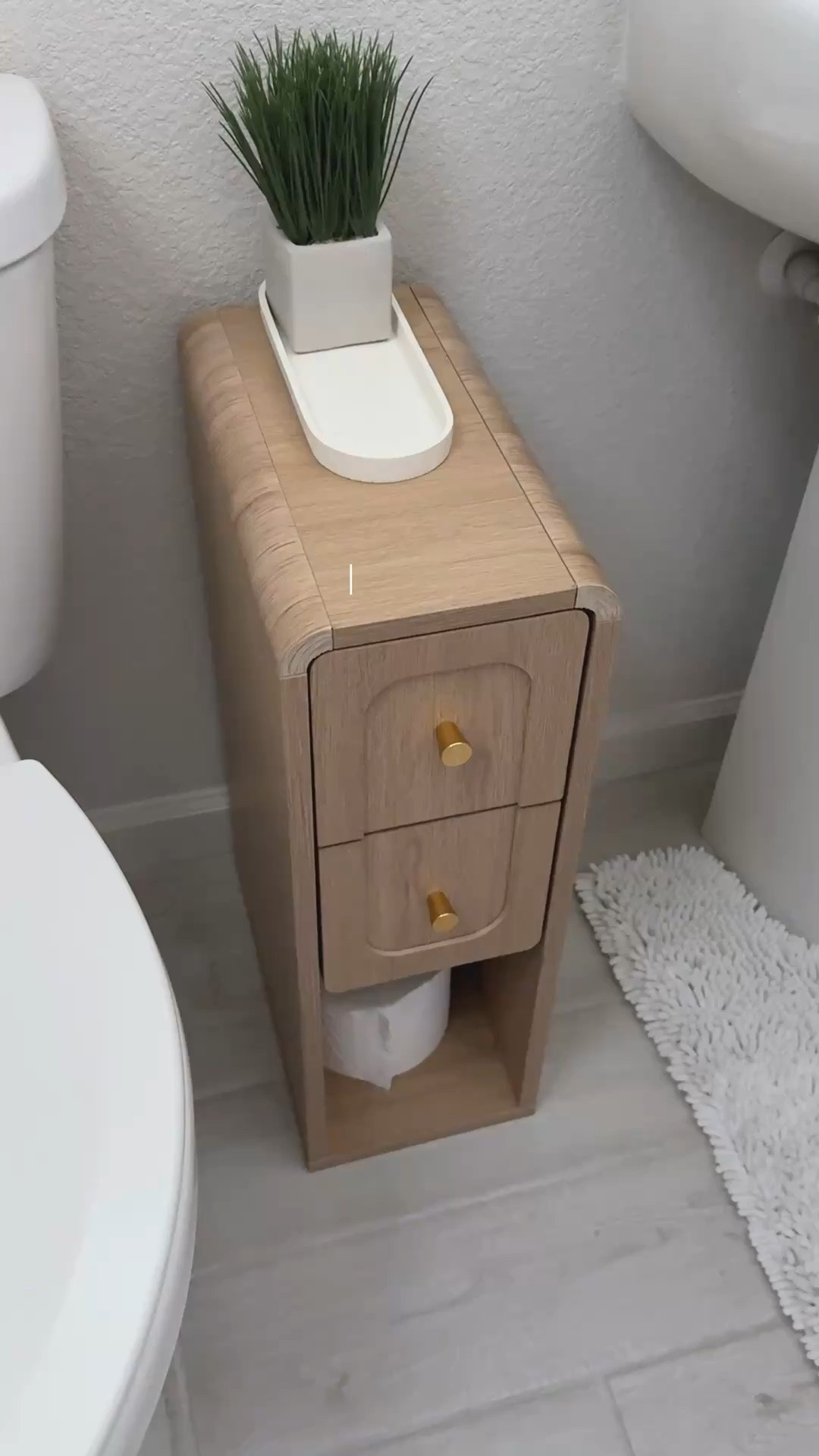 Love how this slim night stand works in my small bathroom that has zero storage!

#LTKHome