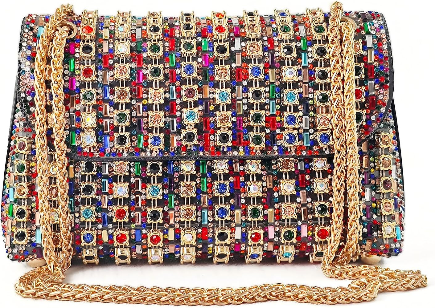 Rhinestone Evening Clutch Purse for Women - Sparkling Formal Handbag with Strap for Weddings, Par... | Amazon (US)