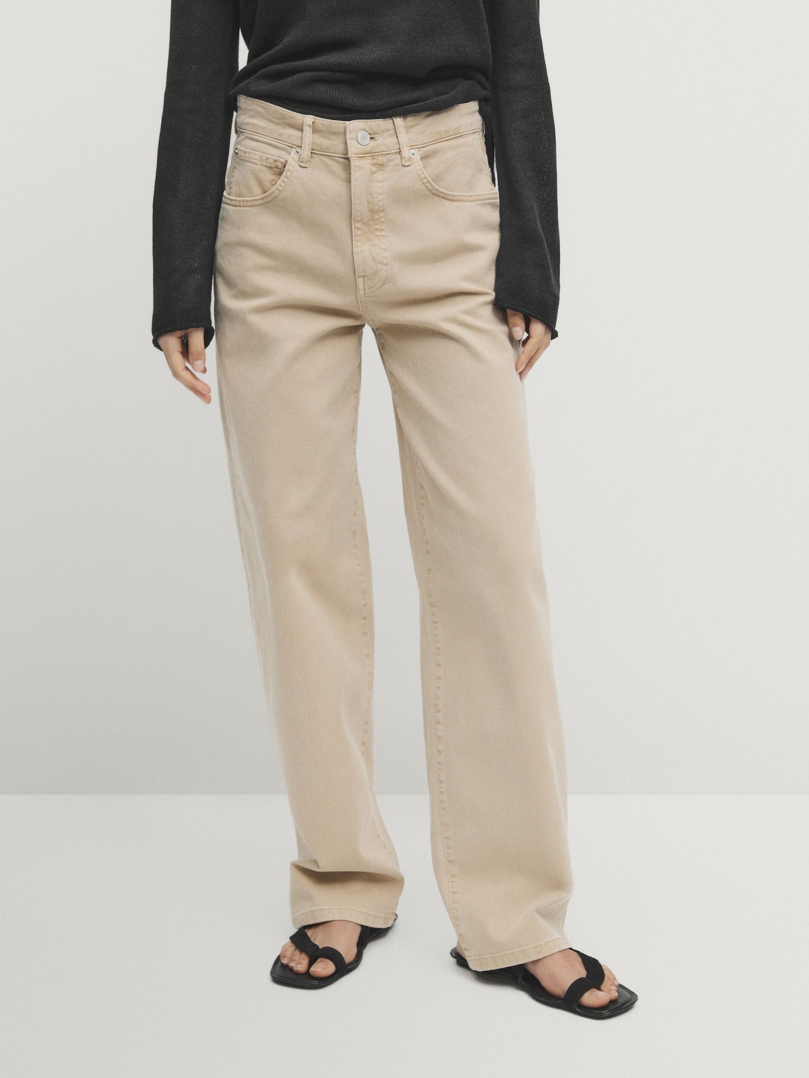 Relaxed-fit mid-rise denim trousers | Massimo Dutti (US)