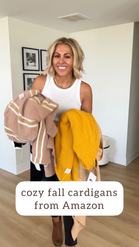 Fall cardigans from Amazon! Wearing medium in all of these. #cardigan 

Boots and jeans fit true to size  

#LTKSeasonal #LTKworkwear #LTKunder50