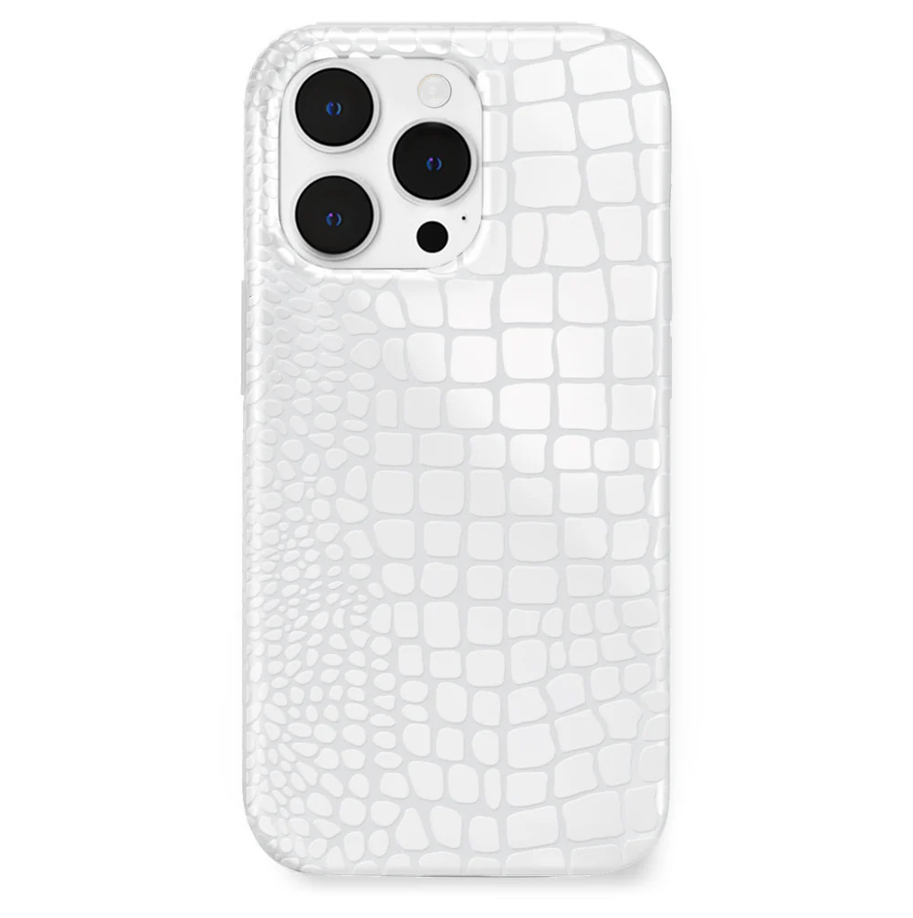 White Croc iPhone Case | Velvet Caviar