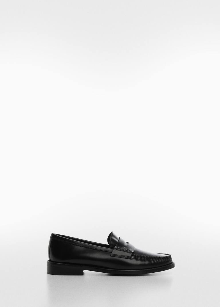 Leather penny loafers -  Women | Mango United Kingdom | MANGO (UK)