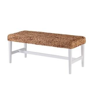 Southern Enterprises Kessler White Woven Coffee Table Bench-HD523682 - The Home Depot | The Home Depot