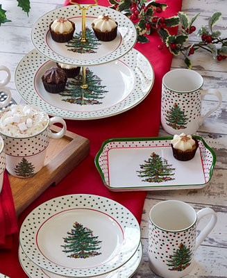 Christmas Tree Polka Dot Dinnerware Collection | Macy's
