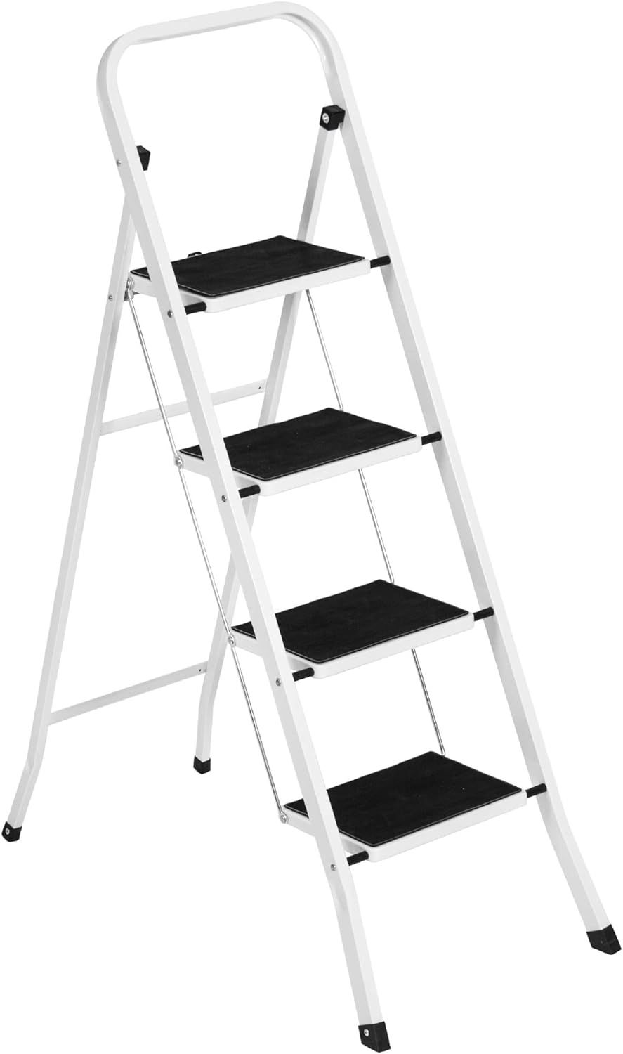 Best Choice Products 4-Step Portable Folding Heavy-Duty Steel Ladder w/ Hand Rail, Wide Platform ... | Amazon (US)