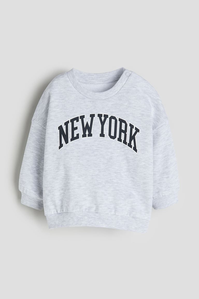 Text-print cotton sweatshirt | H&M (UK, MY, IN, SG, PH, TW, HK)