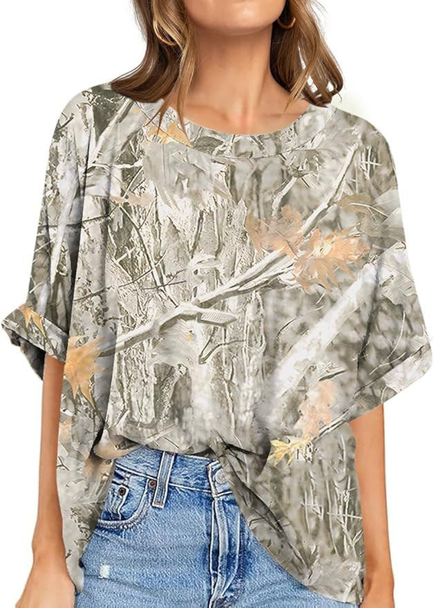 UEU Women Oversized T-Shirt Summer Casual Loose Fit Short Sleeve Basic Tops Workout Gym Tee Shirt | Amazon (US)