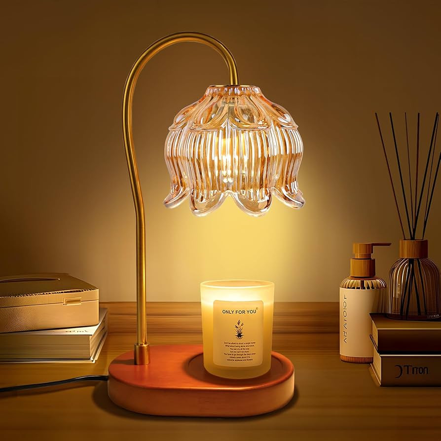 Candle Warmer Lamp Amber Flower - Electric Candle Warming Light with Timer and Dimmer, Wax Melter... | Amazon (US)
