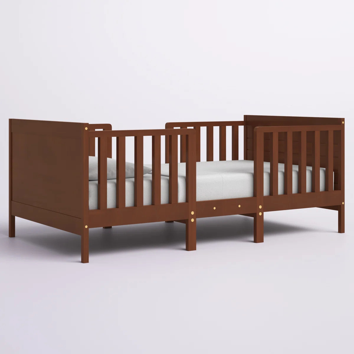 Mack & Milo™ Berryman Convertible Kids Wooden Bedroom Furniture With Guardrails-Brown | Wayfair | Wayfair North America