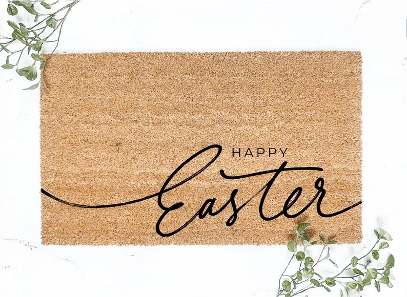 Happy Easter Modern Script Doormat - Etsy | Etsy (US)