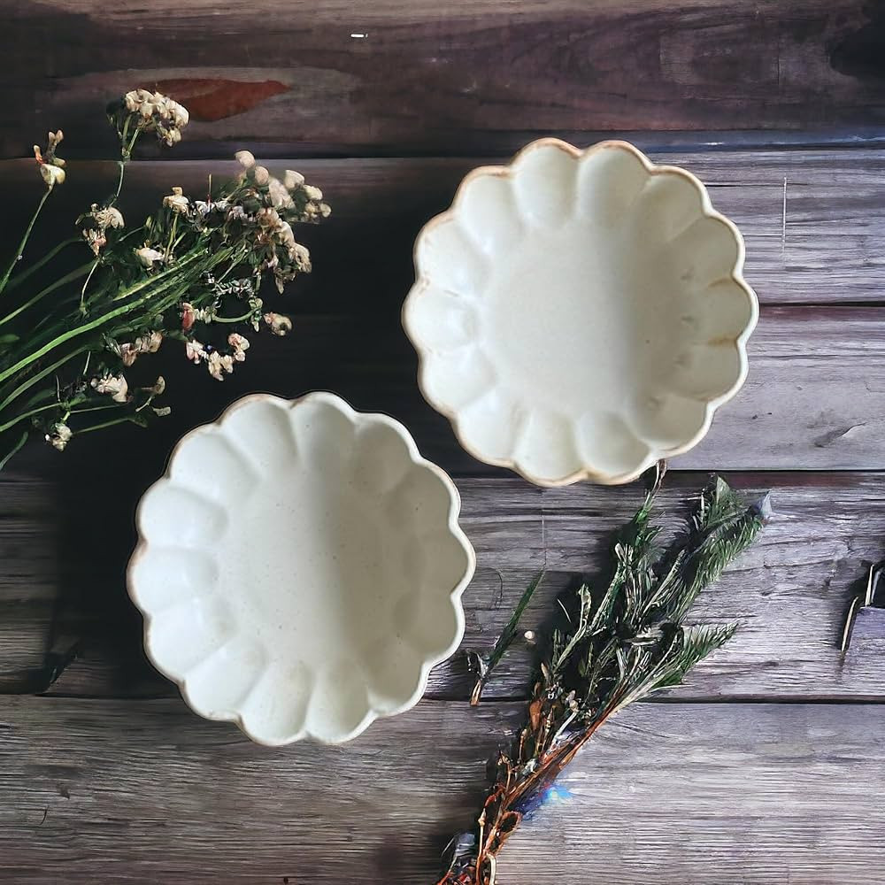 BLAKE 'N' GREY Scalloped Edge Bowl, Scallop Ceramic Plate | Dessert Bowl | Flower Shaped Soup Bow... | Amazon (US)