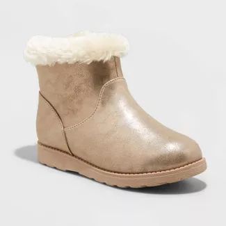 Girls' Mila Zipper Slip-On Winter Shearling Style Boots - Cat & Jack™ | Target