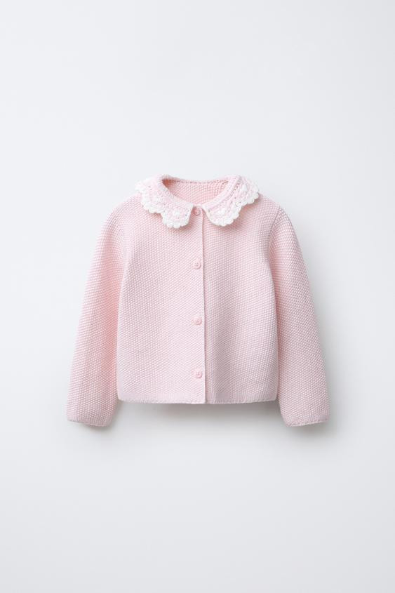 CROCHET COLLAR CARDIGAN | Zara US