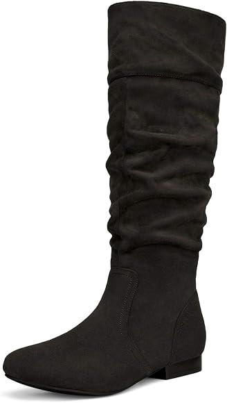 Amazon.com | DREAM PAIRS Women's Knee High Pull On Fall Weather Winter Boots,Size 8.5,Black/Pu,BL... | Amazon (US)