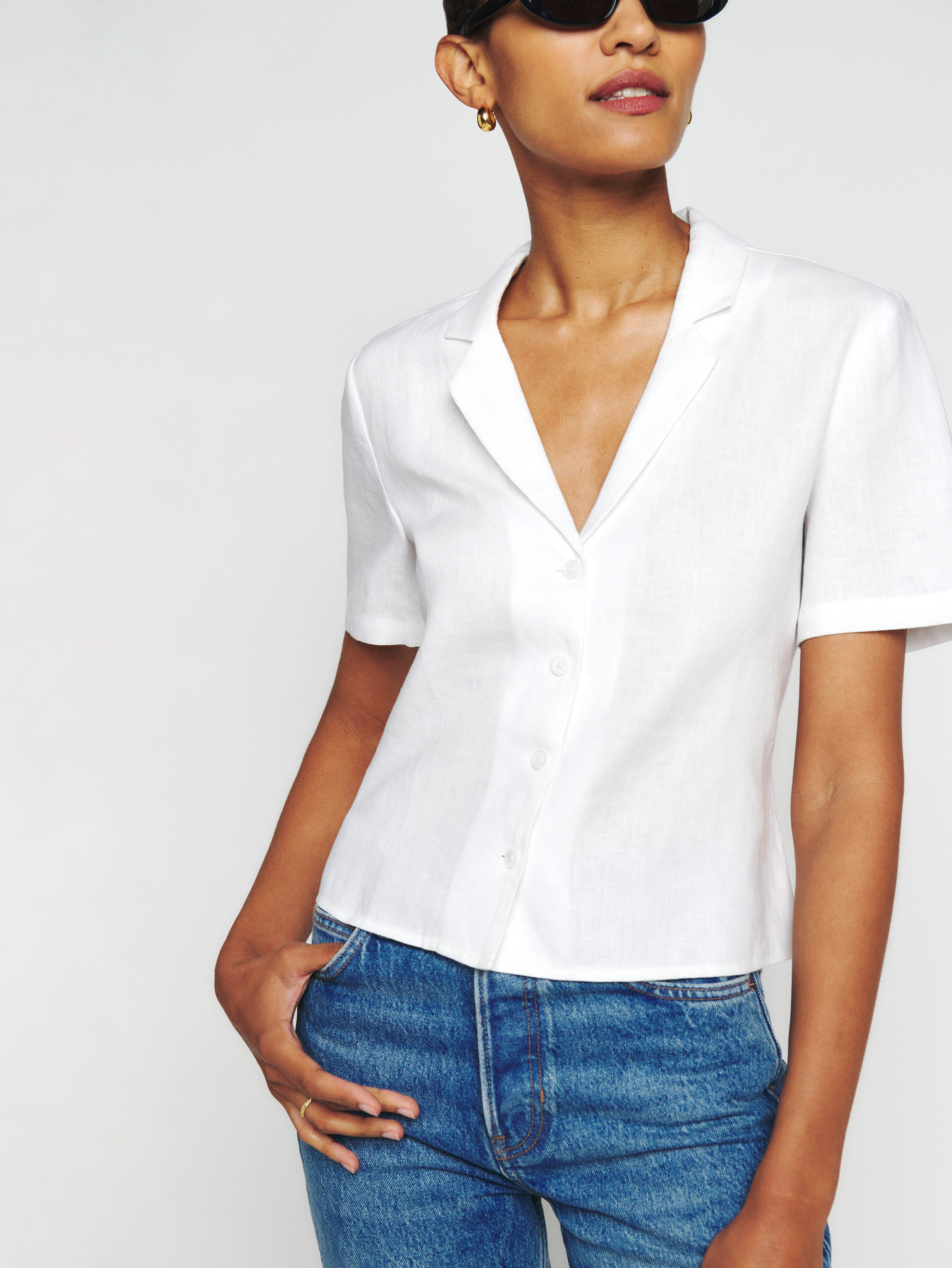 Weston Linen Top | Reformation (Global)