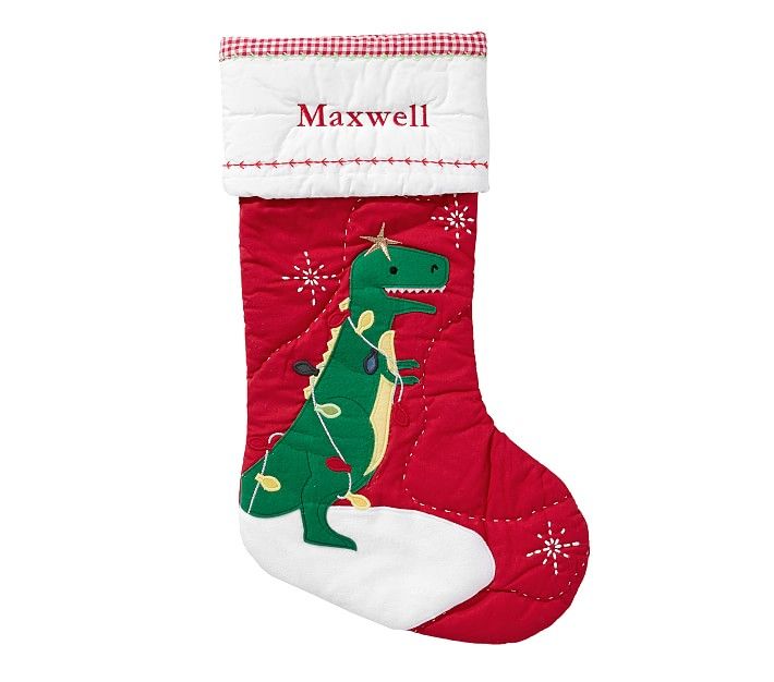 Dinosaur Quilted Christmas Stocking | Pottery Barn Kids